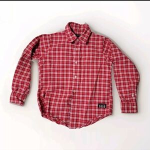 Brooks Brothers EUC Boys Red Plaid Long Sleeve Button Down Shirt Small Holiday